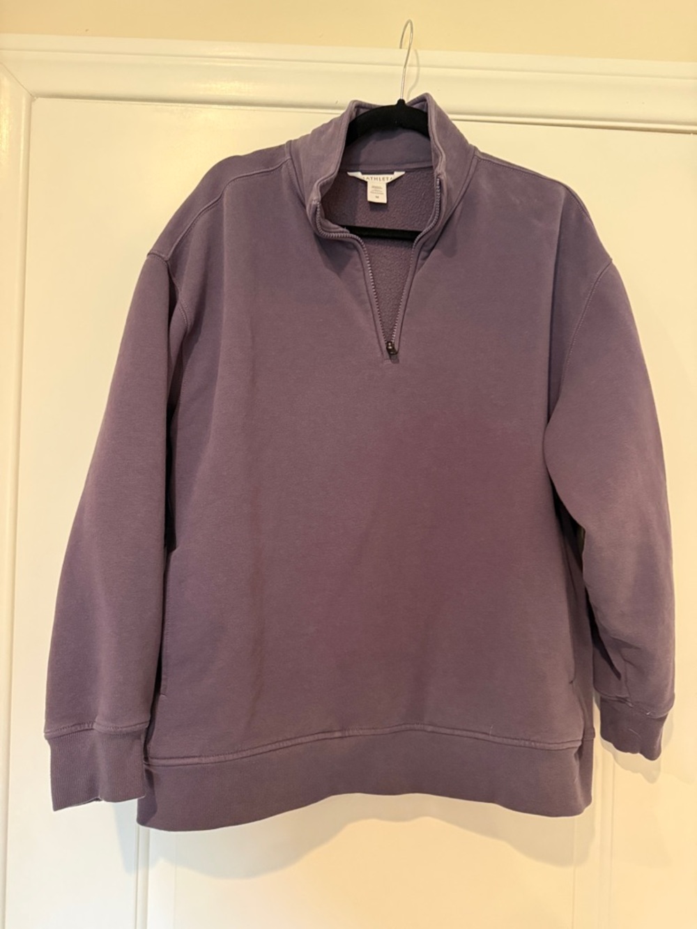 Athleta Forever Fleece 1/4 Zip Sweatshirt size M Twilight - Picture 2 of 5